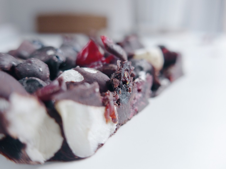 Not so hangry anymore dark chocolate, berry, nut and sea salt bars all that she craves 